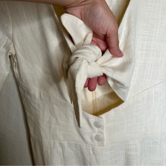 NWT Staud wide leg linen blend jumpsuit cream 2 - Picture 5 of 16